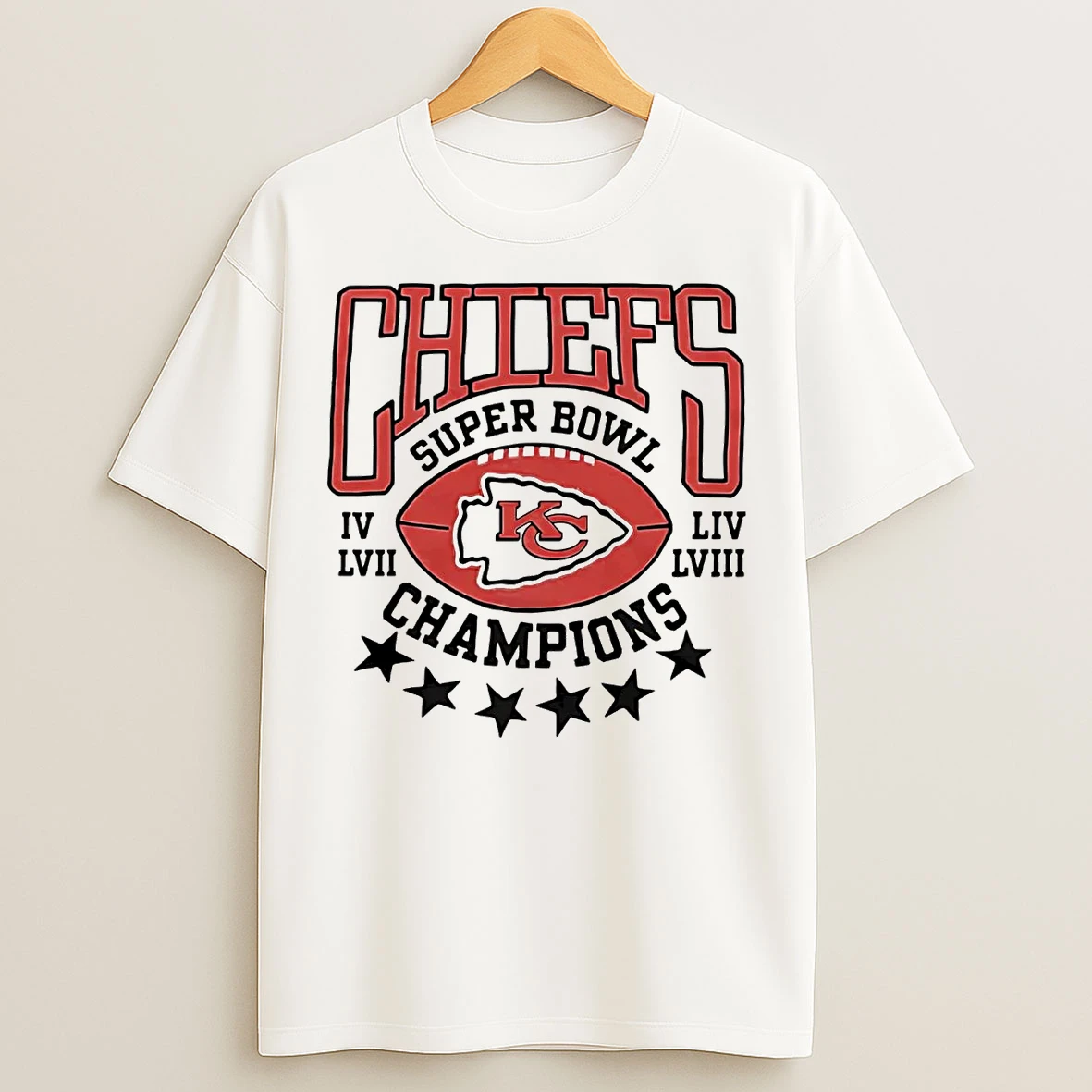 Kansas City Chiefs 4 Time Super Bowl Champions T Shirts