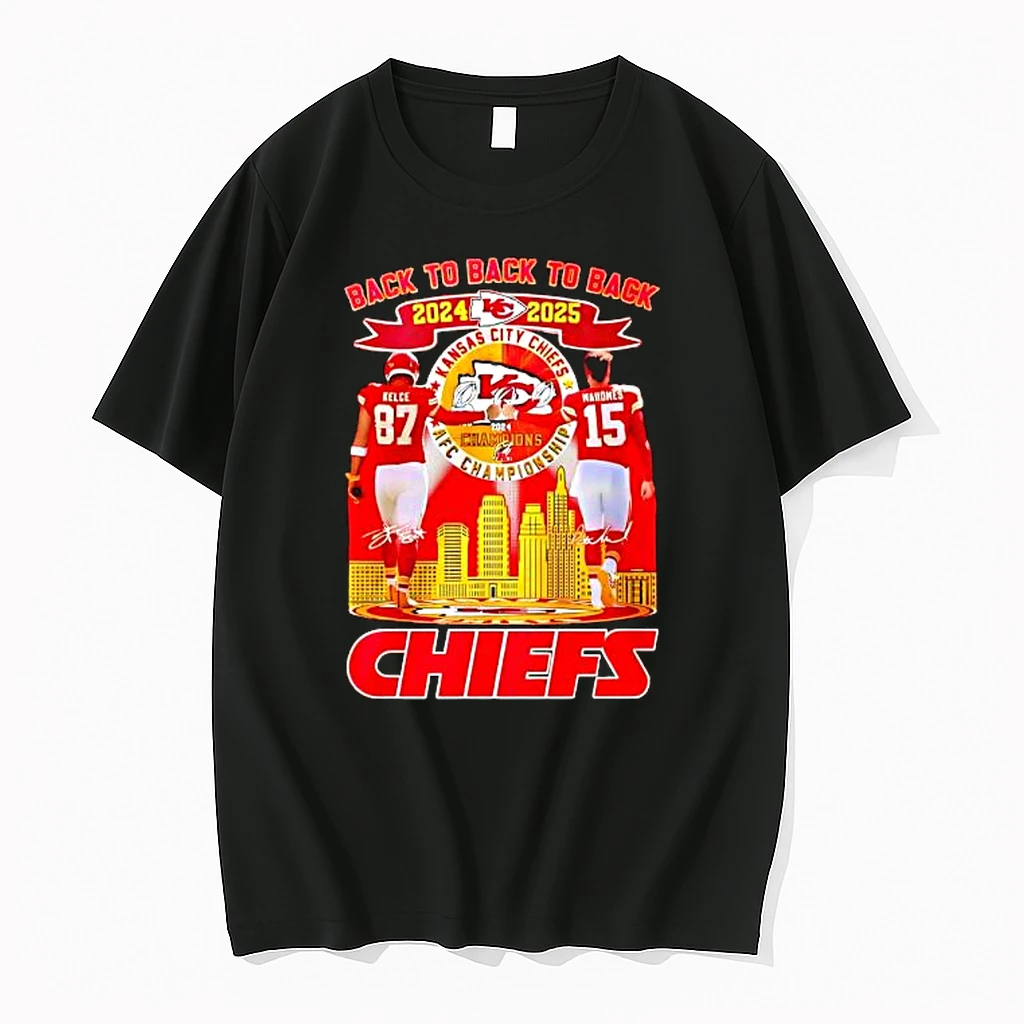 Kansas City Chiefs Afc Champions Back To Back To Back 2024 2025 Shirts
