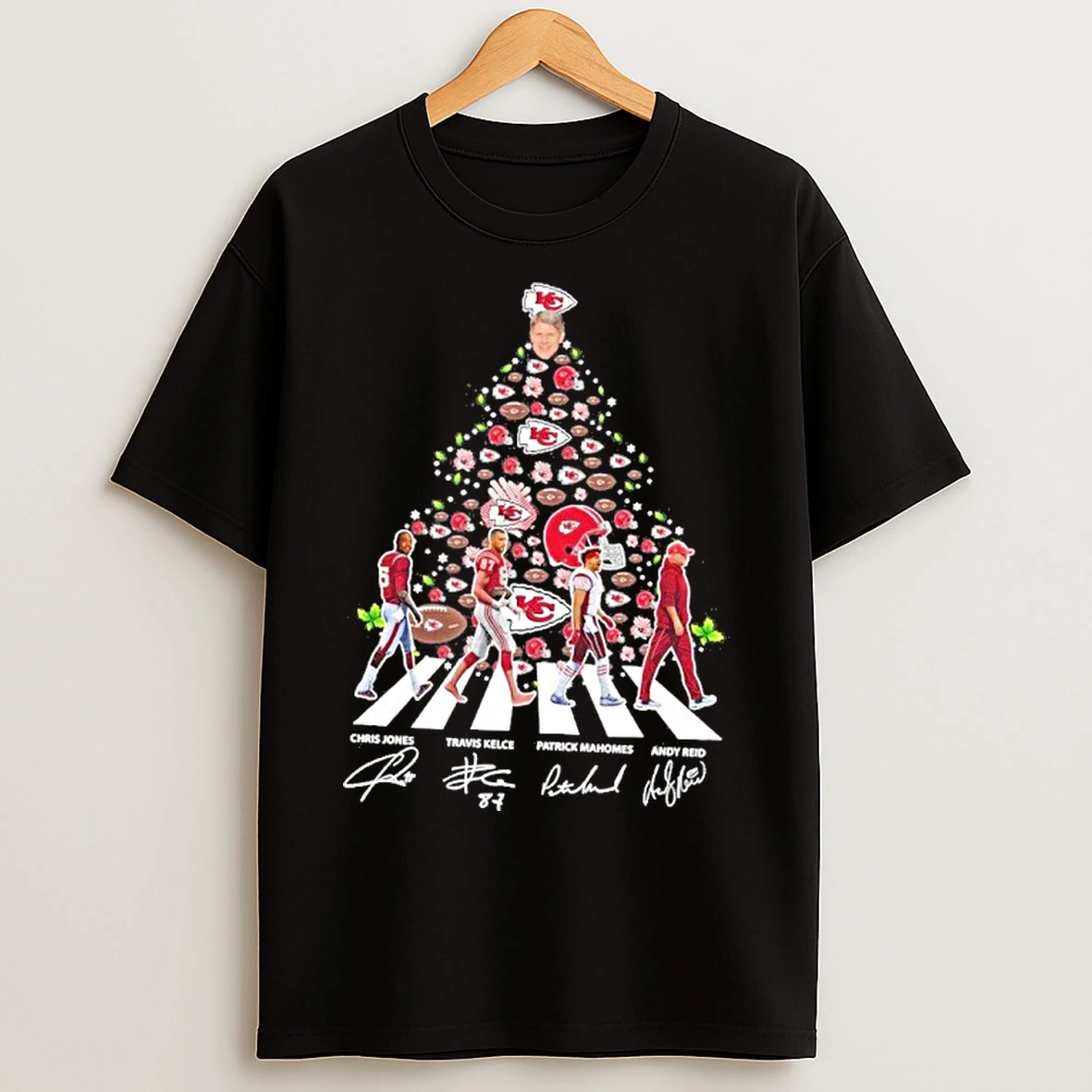 Kansas City Chiefs Abbey Road Christmas Tree T Shirts