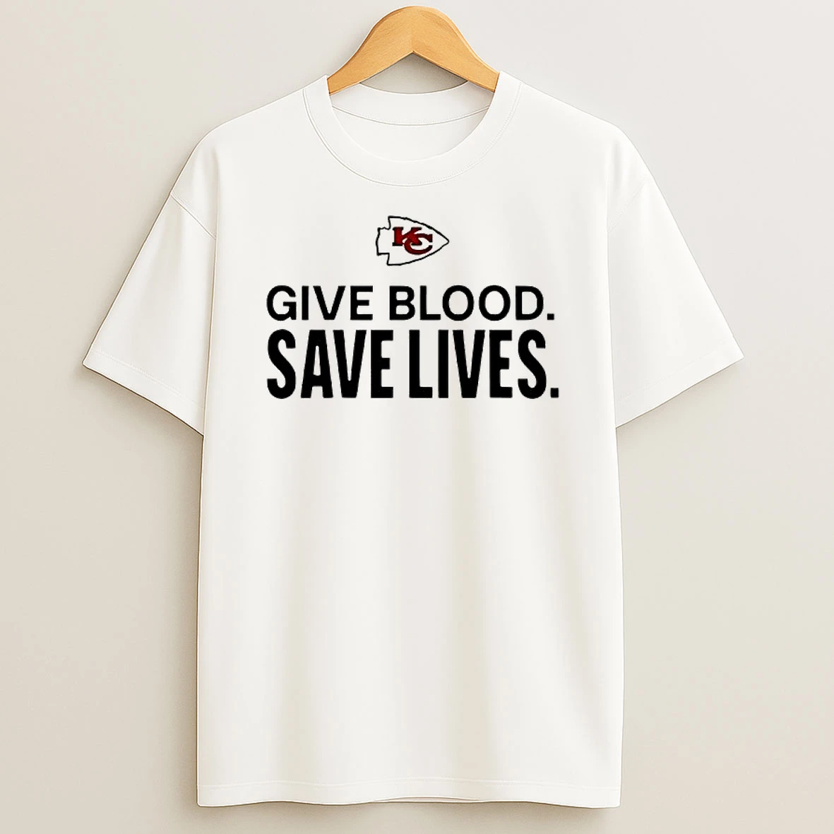 Kansas City Chiefs Give Blood Save Lives Logo Shirts