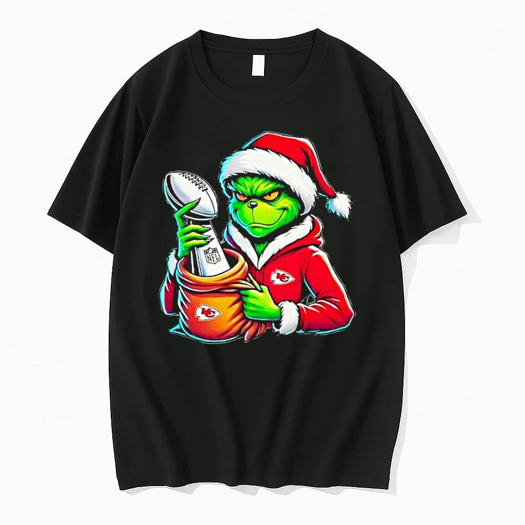 Kansas City Chiefs Grinch Quality Wicking Christmas Holiday Shirts