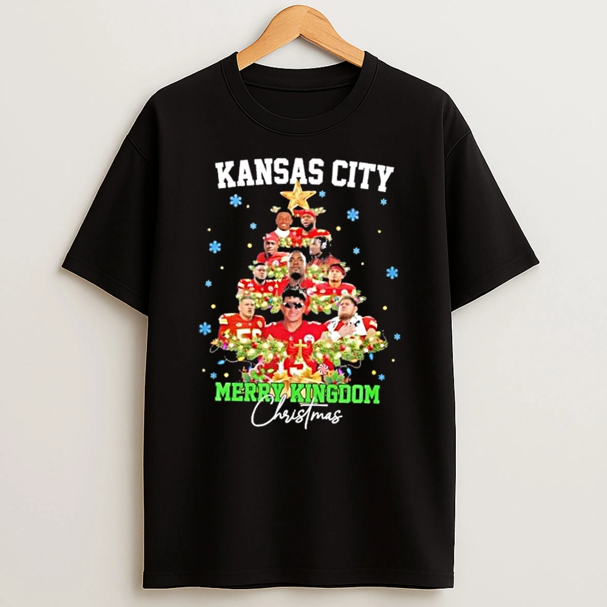 Kansas City Chiefs Patrick Mahomes And Players Merry Kingdom Christmas Tree Shirts