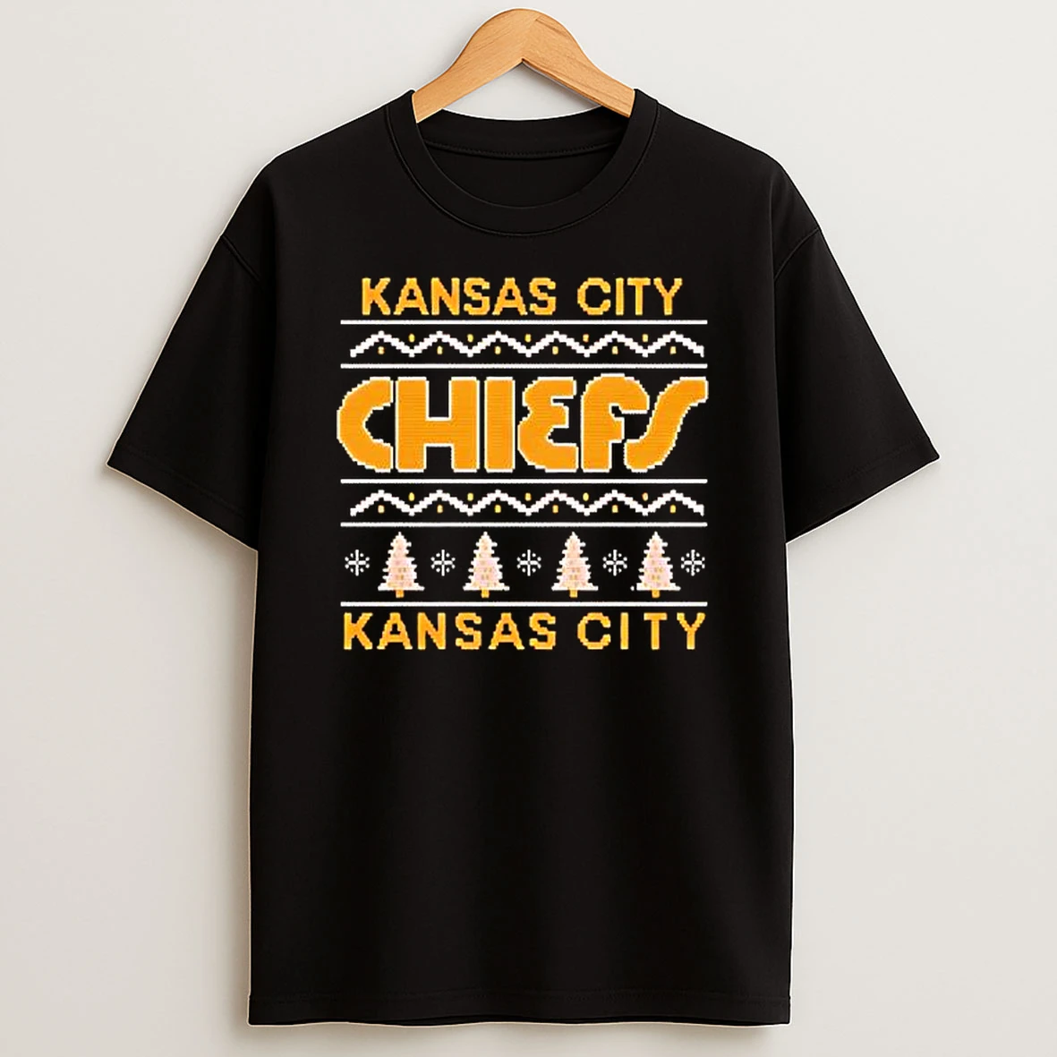 Kansas City Chiefs Snow Tree Christmas Shirts