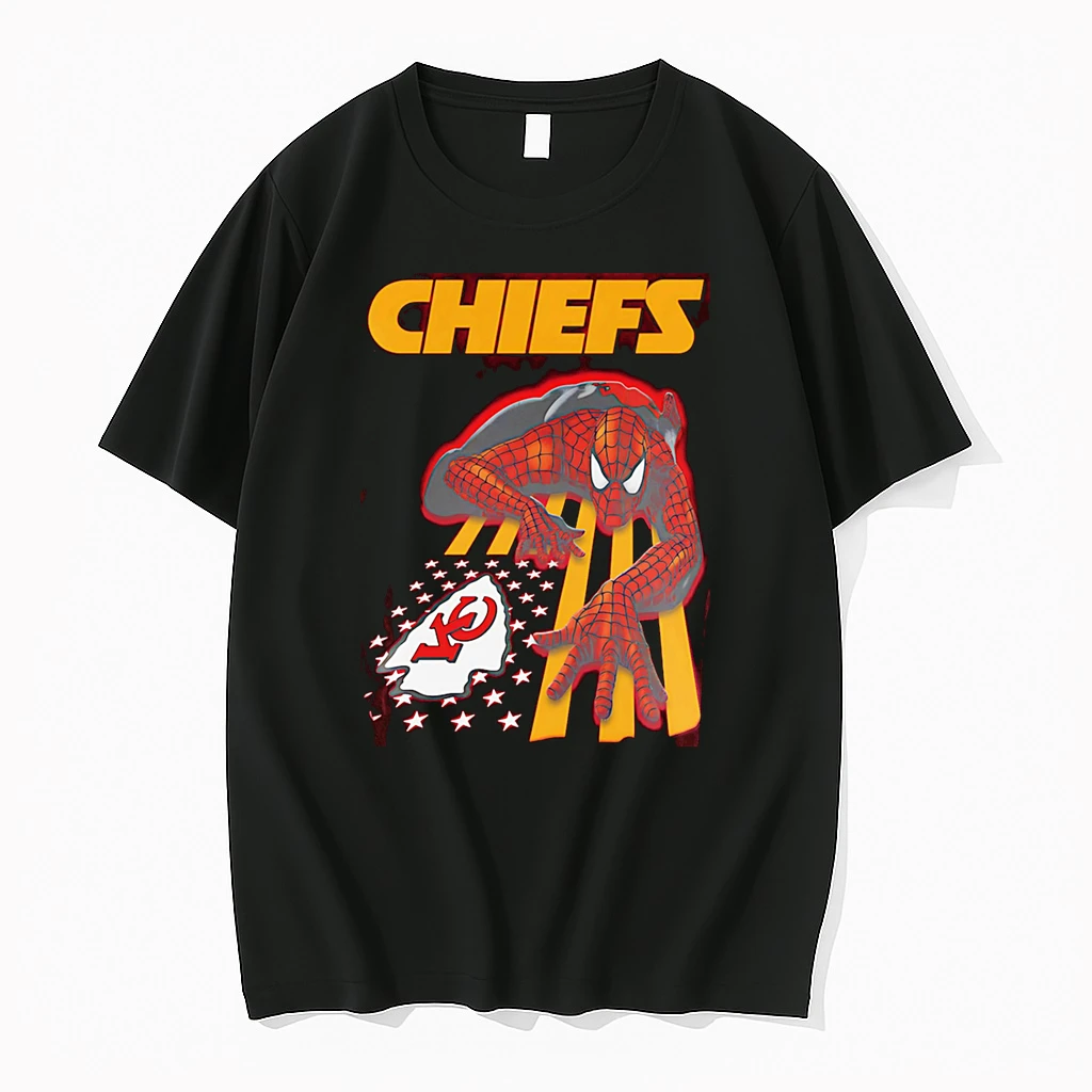 Kansas City Chiefs Spiderman America Flag Shirts