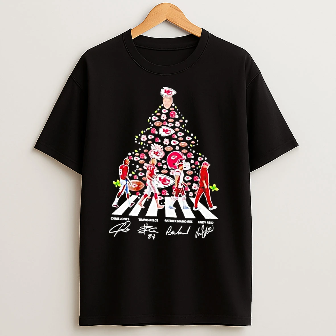 Kansas City Chiefs Abbey Road Christmas Tree Signatures T Shirts