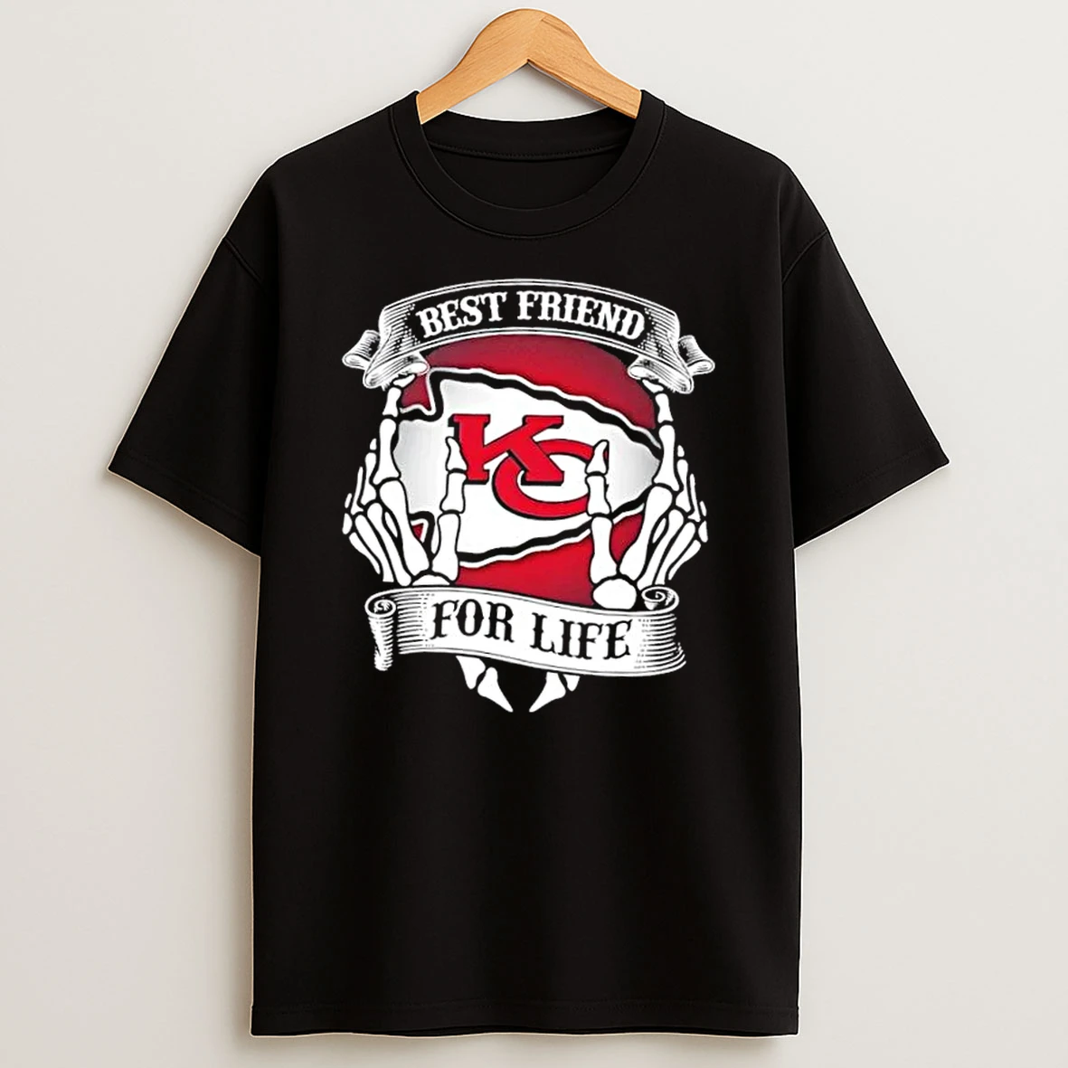 Kansas City Chiefs Football Best Friend For Life Hands Bones Shirts