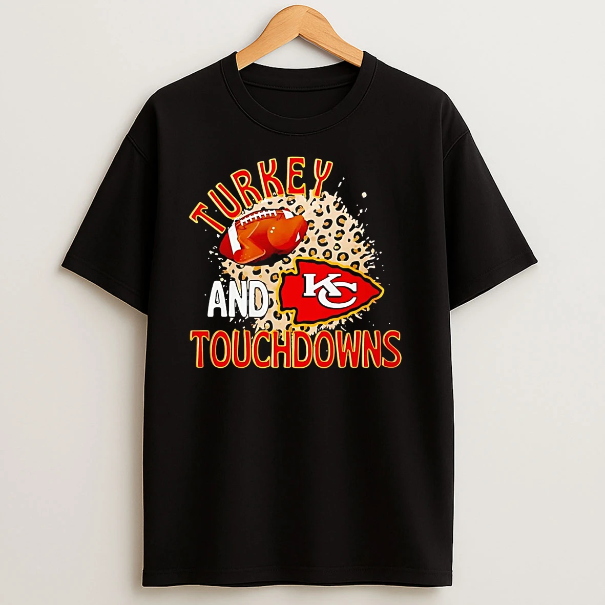 Kansas City Chiefs Turkey And Touchdowns Thanksgiving T Shirts