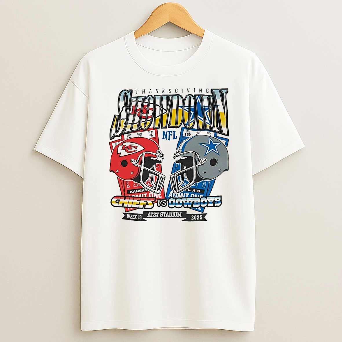 Kansas City Chiefs Vs Dallas Cowboys Thanksgiving Showdown Week 13 Nfl 2025 Att Stadium Shirts