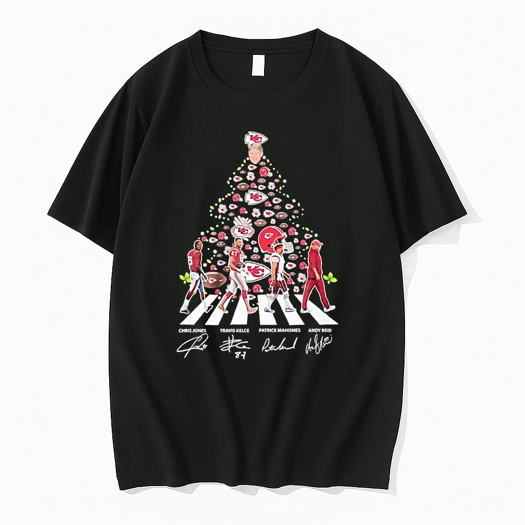 Kansas City Chiefs Walking Christmas Tree Signatures Shirts