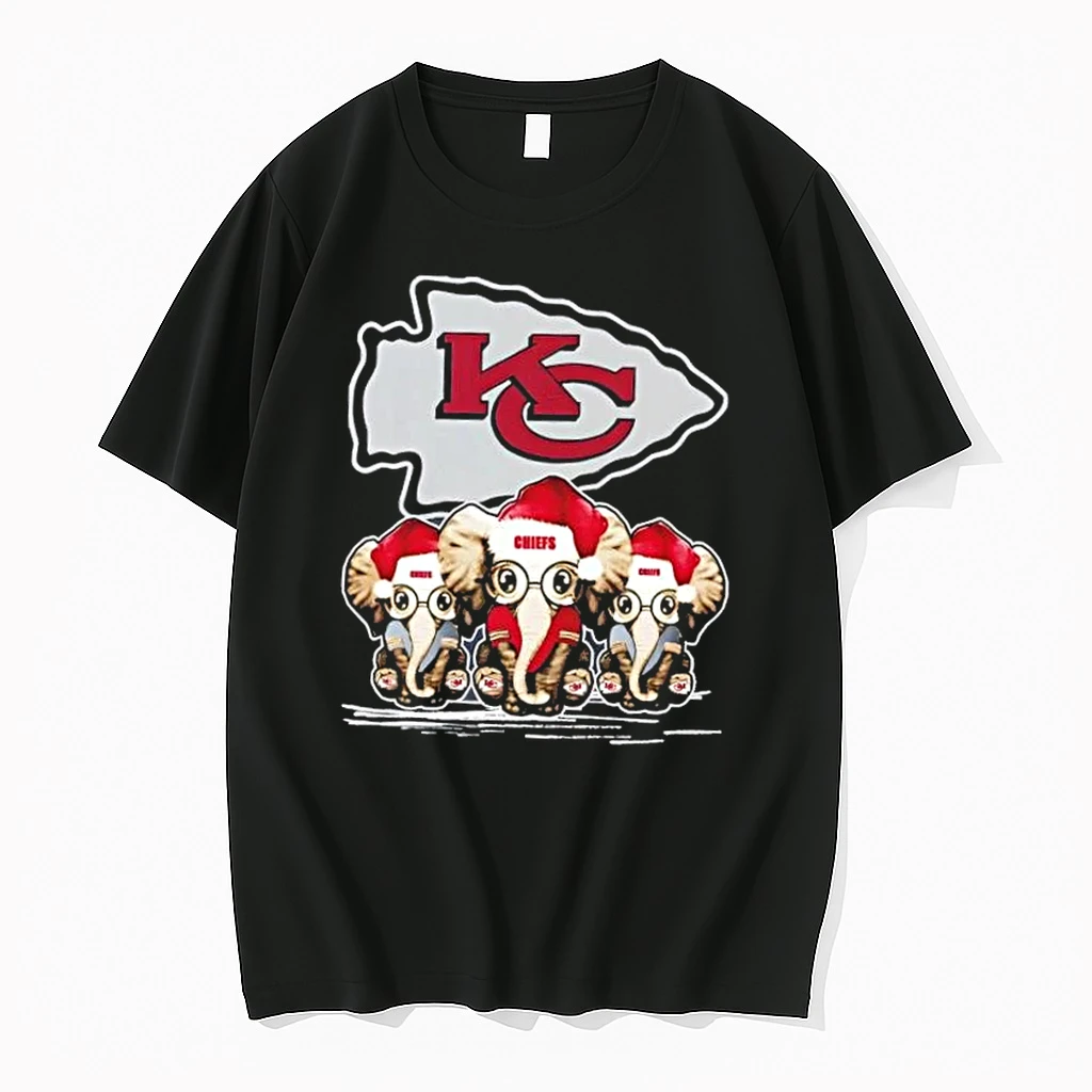 Kansas City Chiefs X Elephants Santa Hat Merry Christmas Shirts