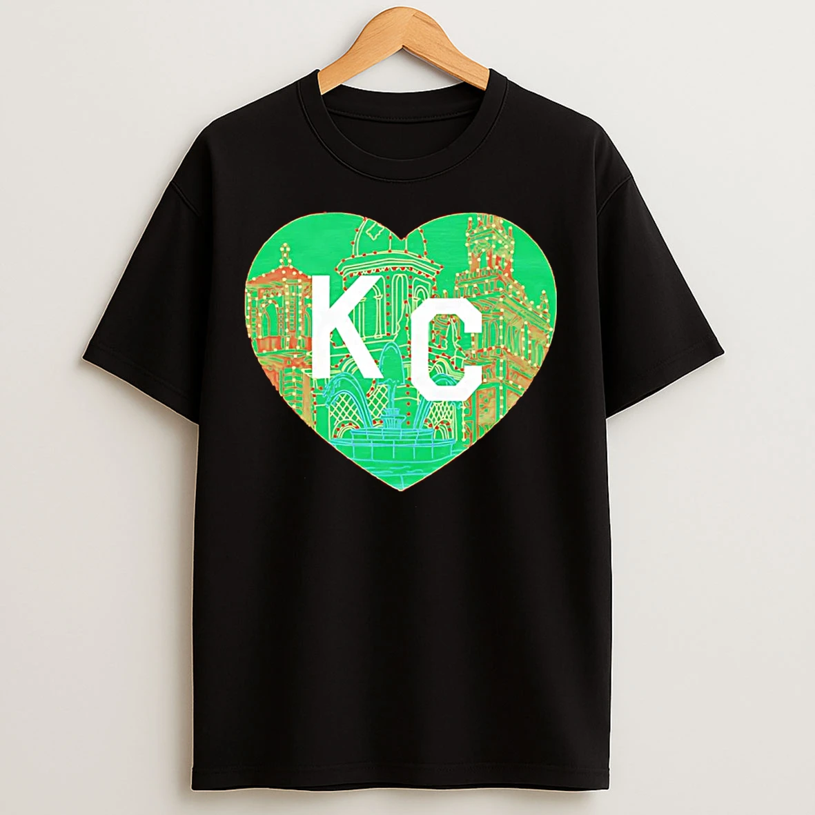 Kansas City Heart Plaza Lights Christmas T Shirts