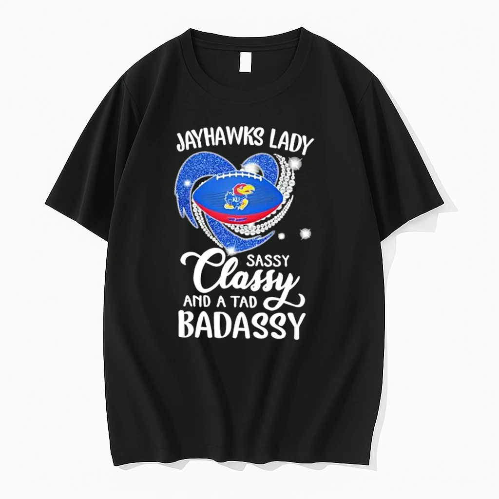 Kansas Jayhawks Lady Sassy Classy And A Tad Badassy Diamond Heart Shirts