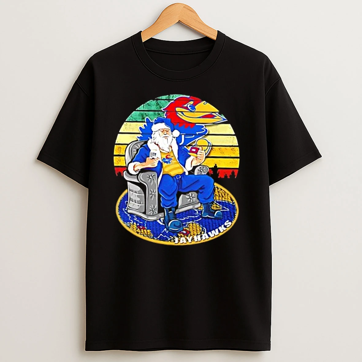 Kansas Jayhawks X Santa Claus Christmas Vintage T Shirts