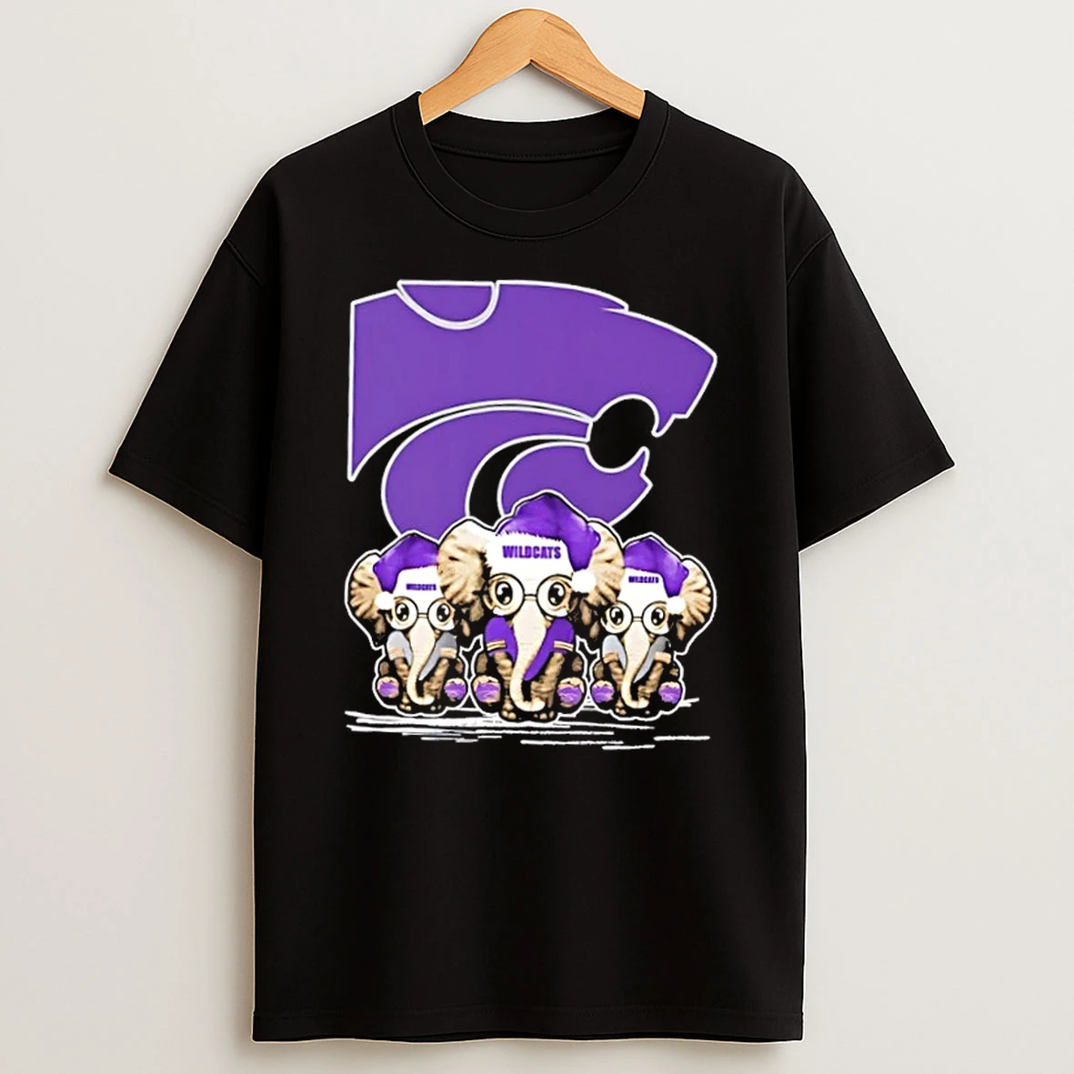 Kansas State Wildcats X Elephants Santa Hat Merry Christmas Shirts
