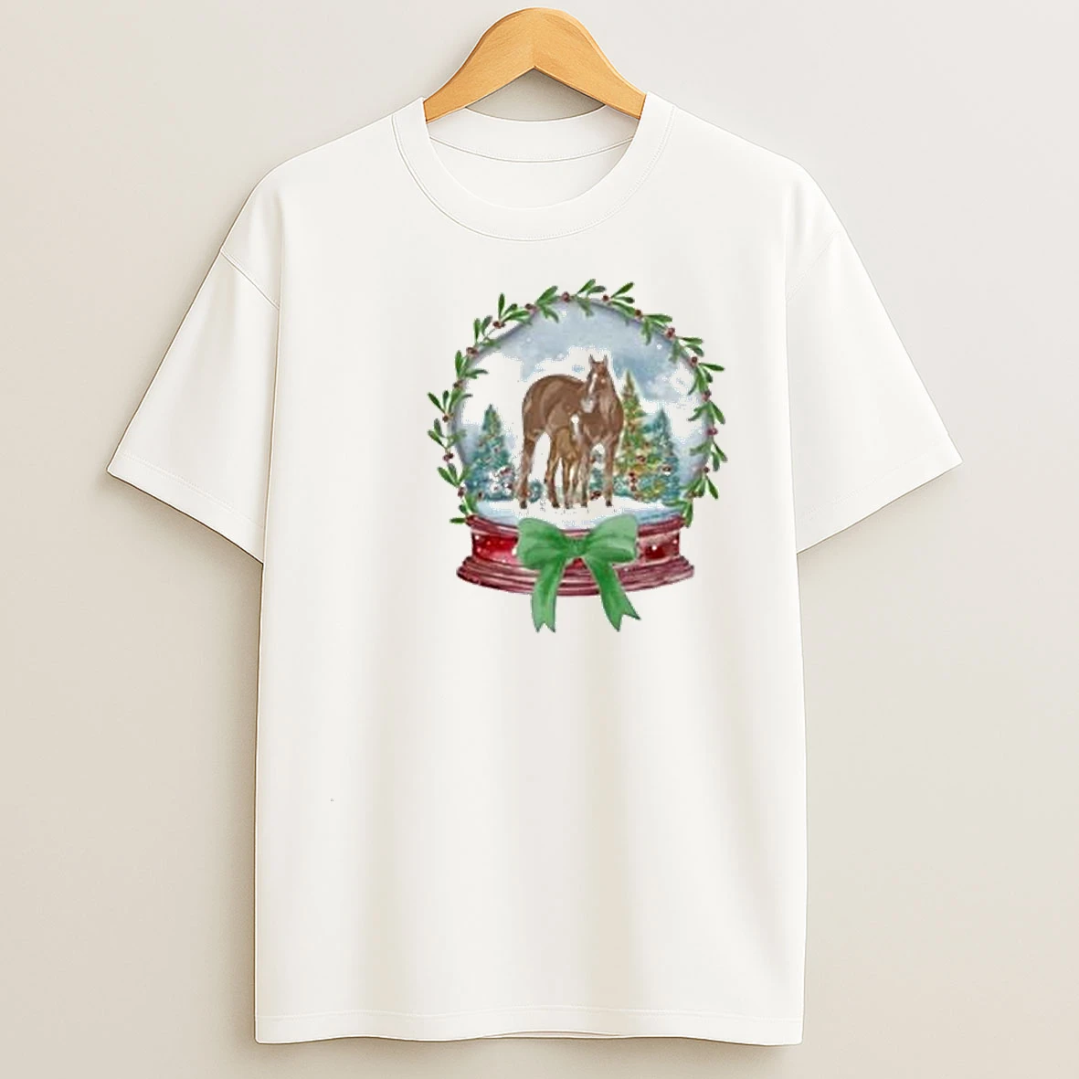Katie Van Slyke Let It Snow Circle White T Shirts