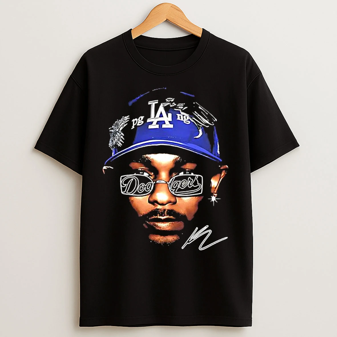 Kendrick Lamar X Los Angeles Dodgers Big Head Signature T Shirts