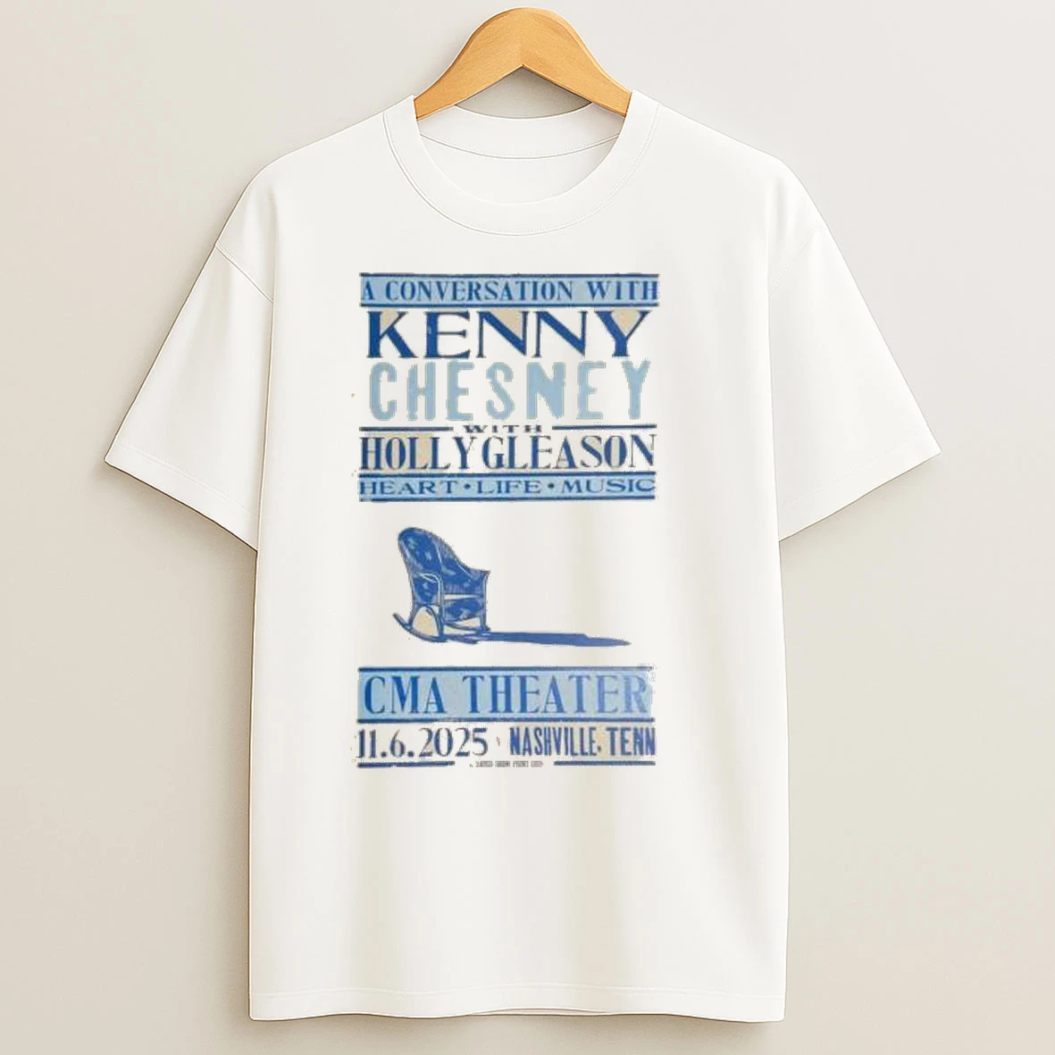 Kenny Chesney Cma Theater Nashville Tn Nov 6 2025 Circle White T Shirts