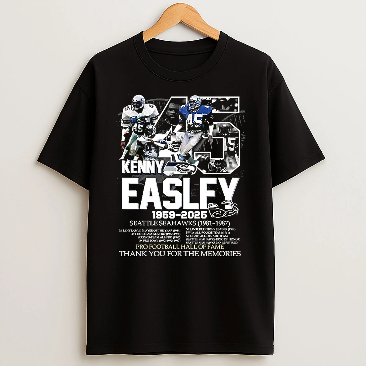 Kenny Easley Seattle Seahawks Thank You For The Memories 1959 2025 Signature Shirts