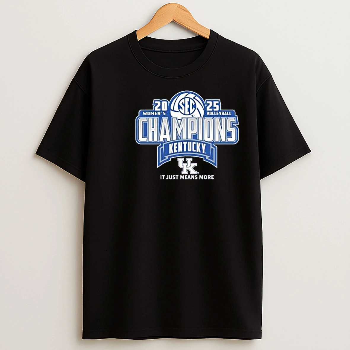 Kentucky Wildcats 2025 Sec Volleyball Regular Season Champions Locker Room Circle Black T Shirts