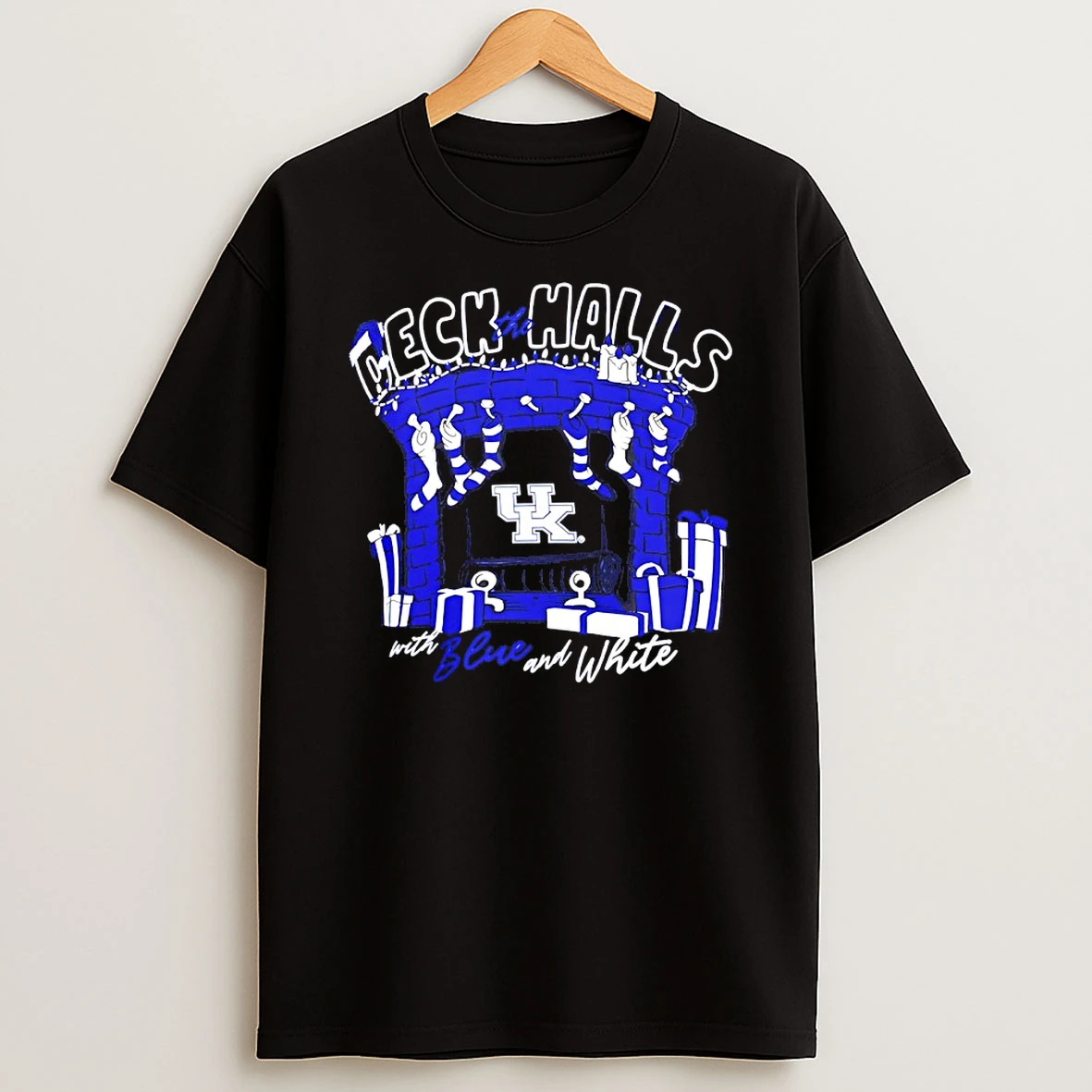 Kentucky Wildcats Deck The Halls With Blue And White Christmas 2025 Shirts