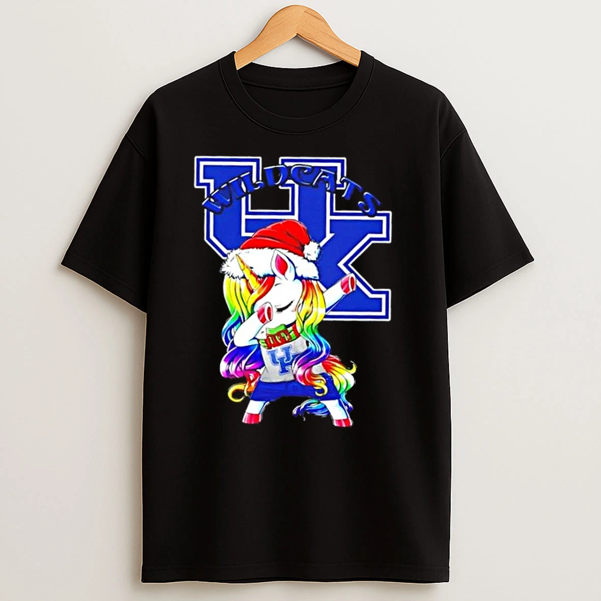 Kentucky Wildcats Football X Unicorn Santa Hat Dabbing Merry Christmas T Shirts