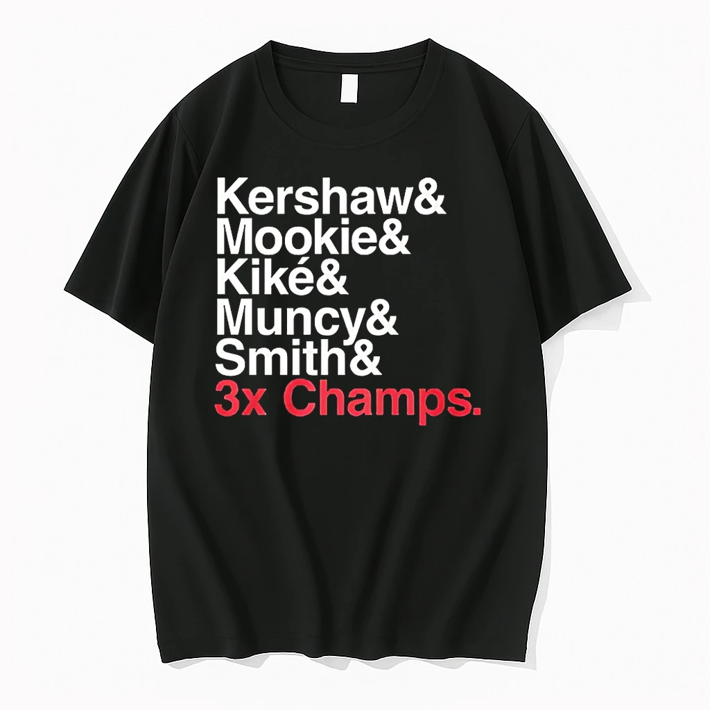 Kershaw Mookie Kike Muncy Smith 3x Champs Shirts