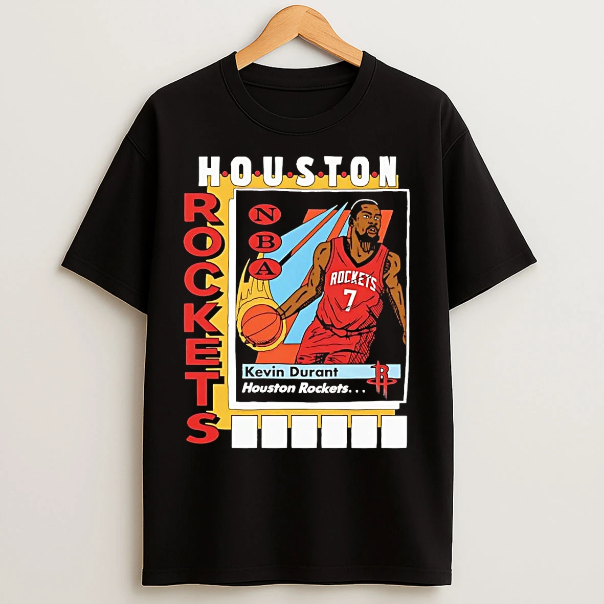 Kevin Durant Nba Card Houston Rockets T Shirts
