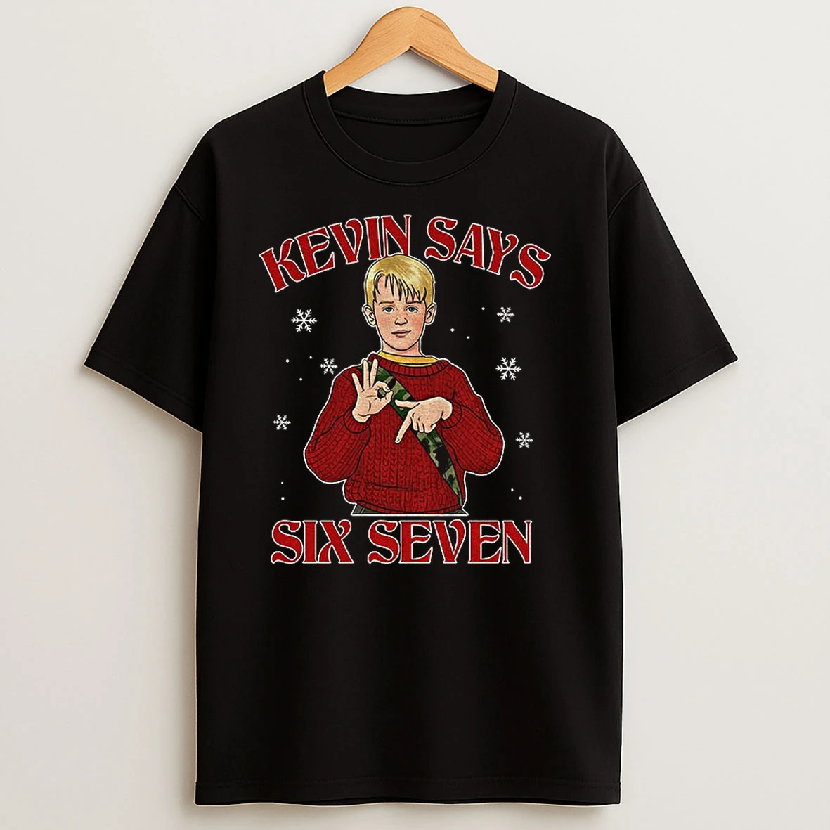 Kevin Mccallister Home Alone 90s 67 Kevin Says Six Seven Merry Christmas T Shirts