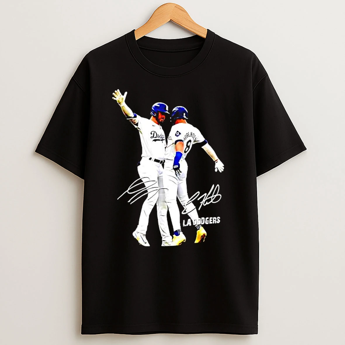 Kike Hernandez And Gavin Lux Funny Celebartion Los Angeles Baseball Signatures T Shirts