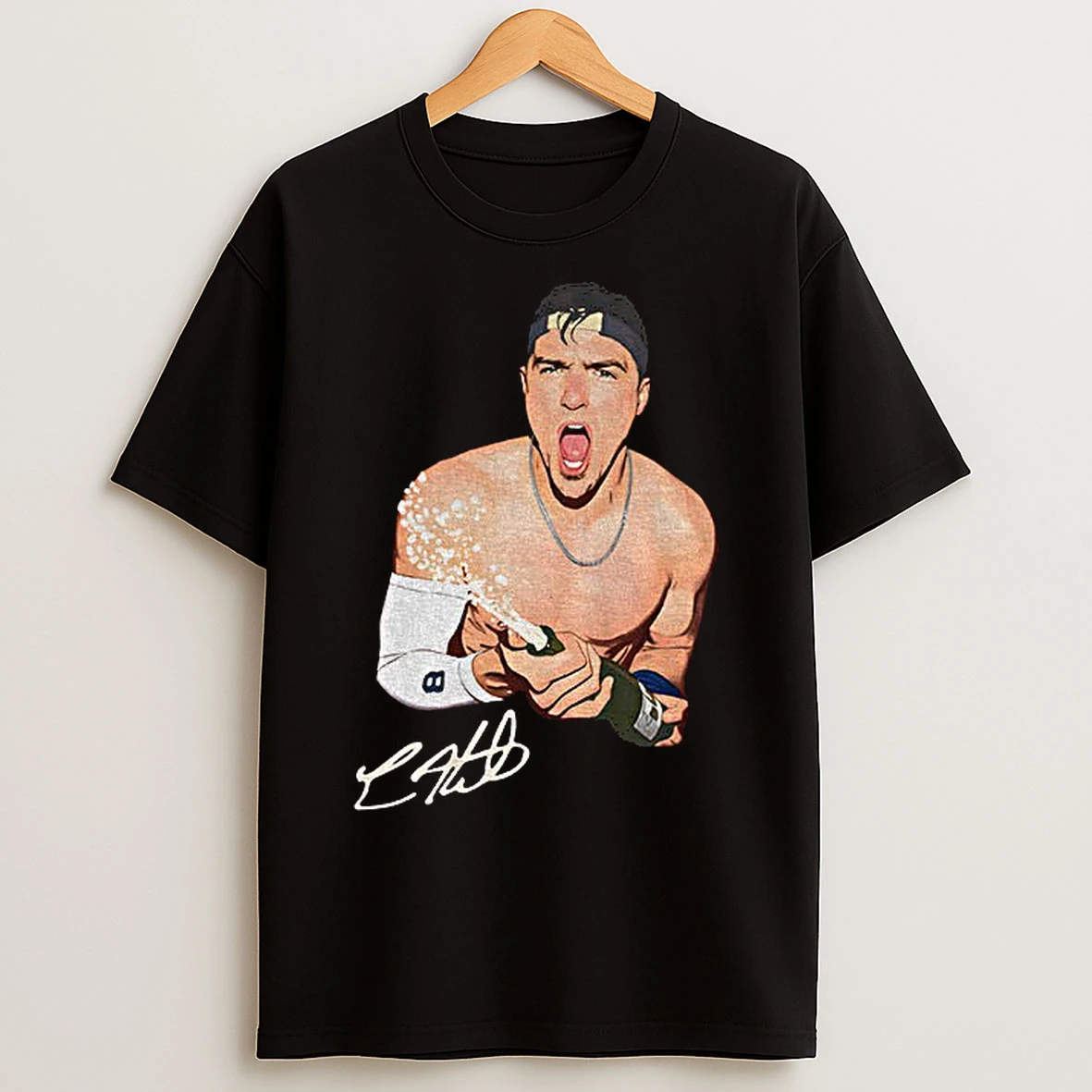 Kike Hernandez Shirtless Champions Celebration Los Angeles Dodgers Mlb World Series Signature T Shirts