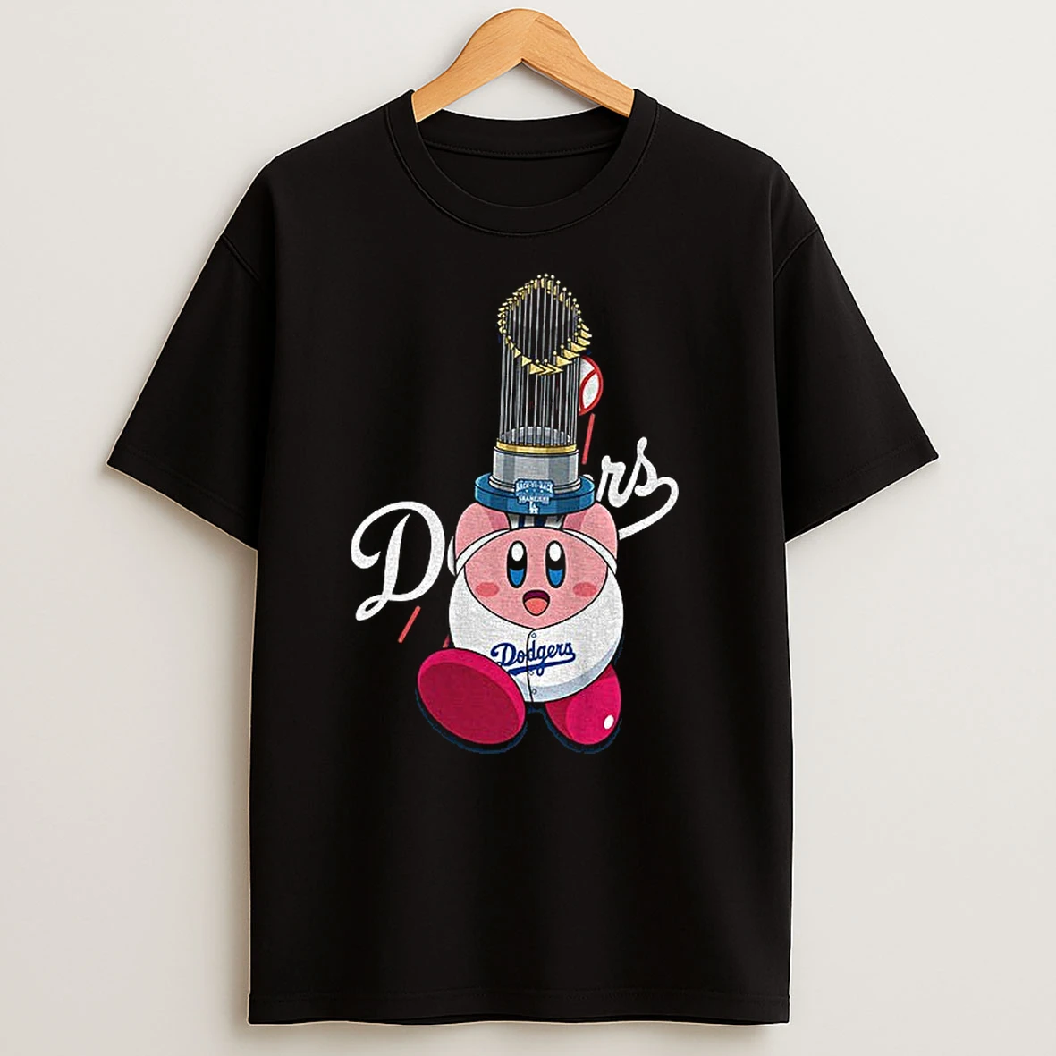 Kirby Los Angeles Dodgers Trophy World Series Back To Back Champions Mlb 2025 T Shirts