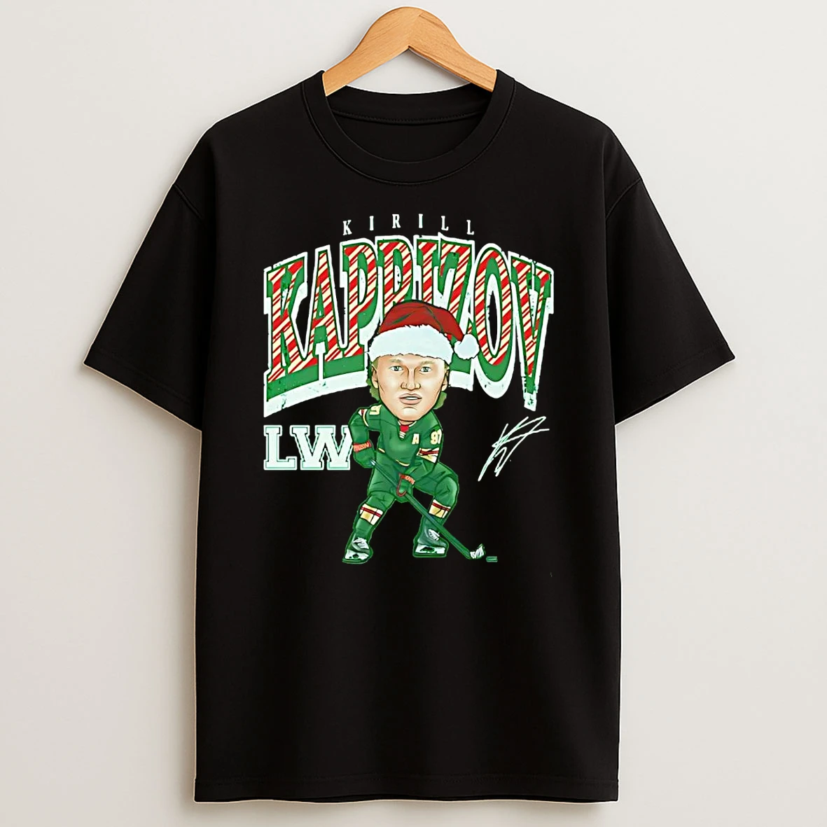 Kirill Kaprizov Lw Santa Cartoon Minnesota Wild Shirts