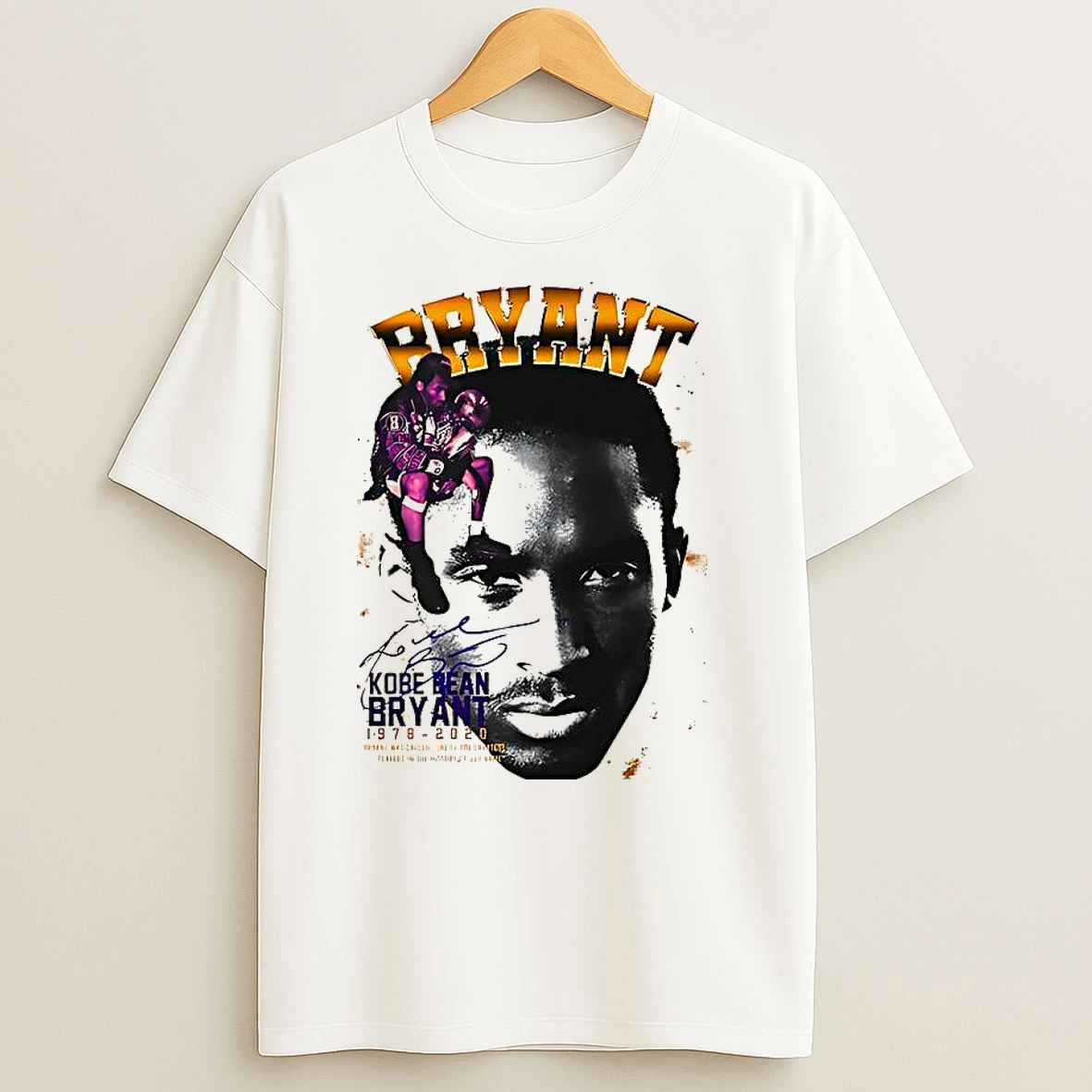Kobe Bryant Los Angeles Lakers Basketball Tribute Signature Vintage T Shirts