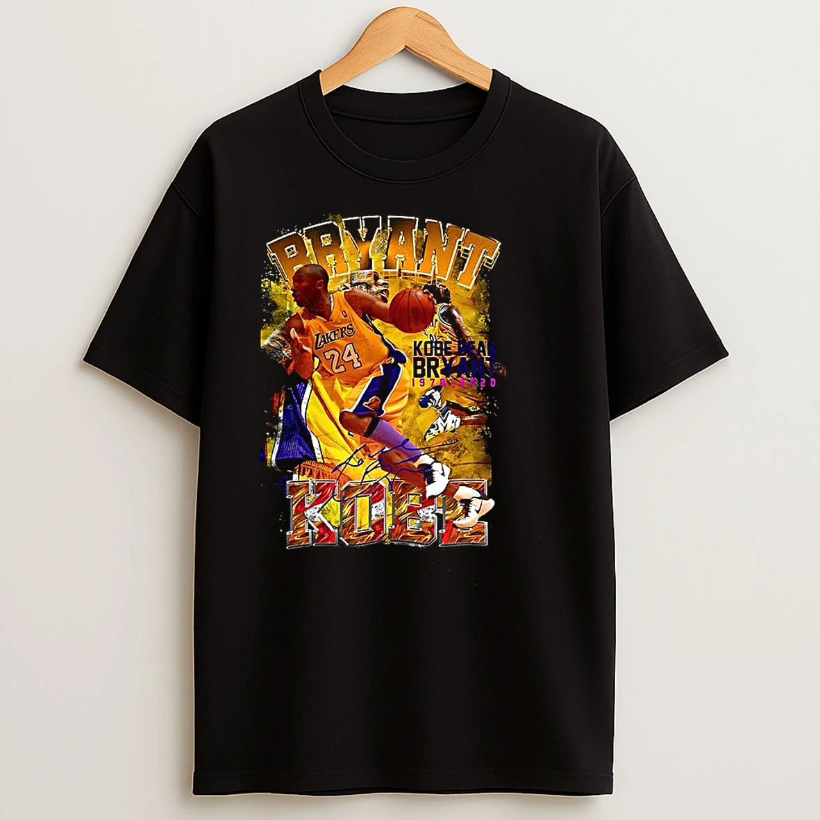Kobe Bryant Los Angeles Lakers Tribute 1978 2020 Signature Basketball Fan T Shirts