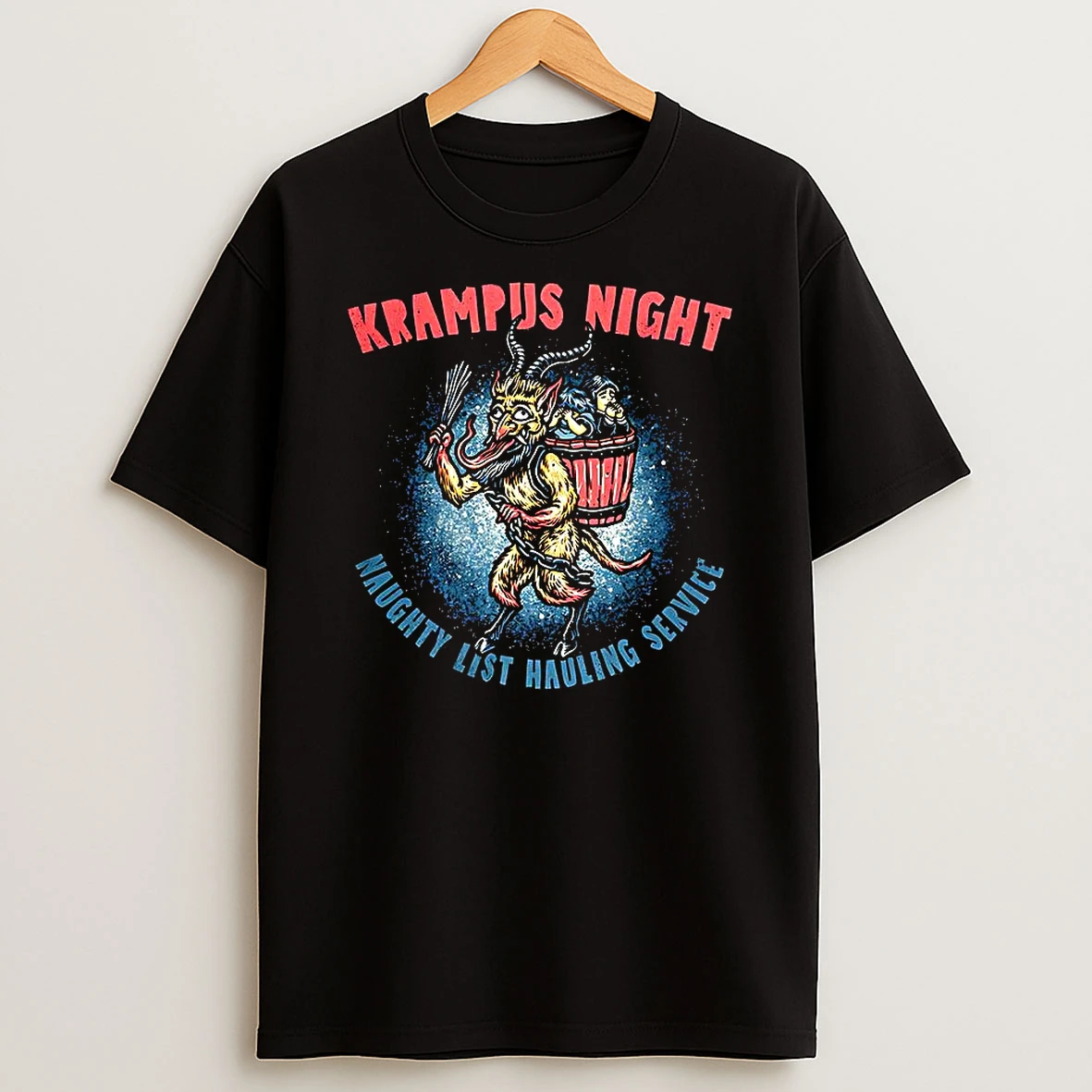 Krampus Night Naughty List Hauling Service Horror Christmas Shirts