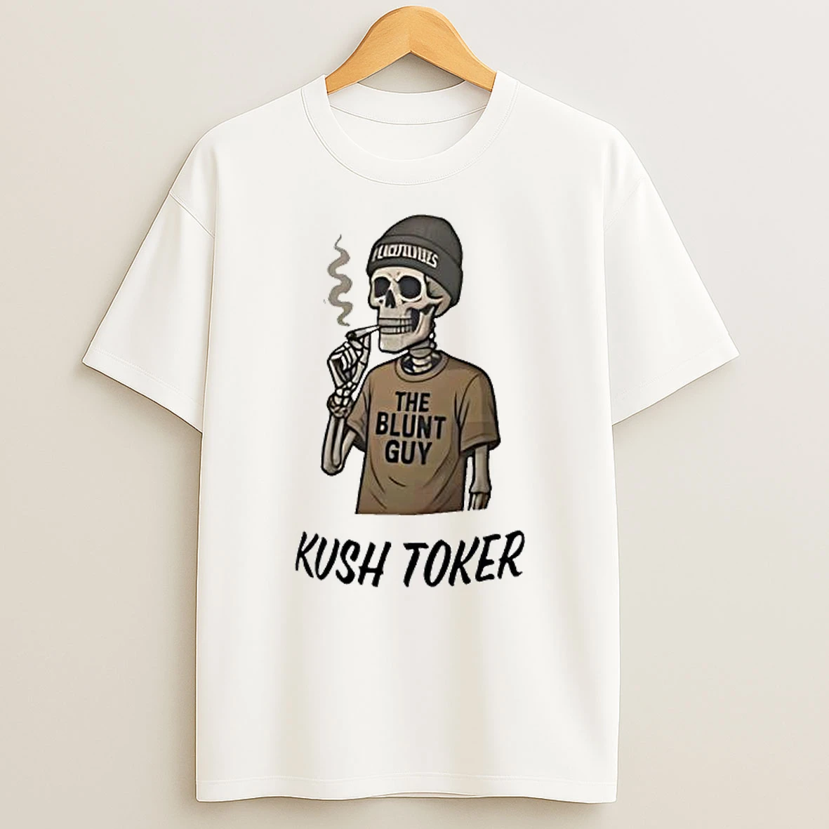 Kush Toker The Blunt Guy Skeleton Smoking Shirts