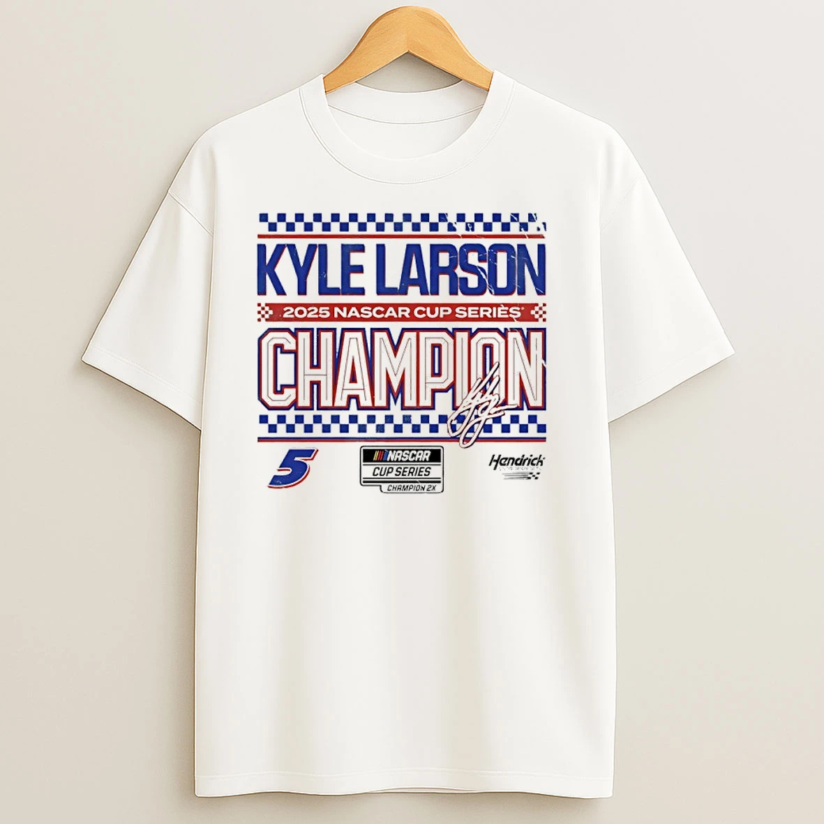 Kyle Larson 2025 Nascar Cup Series Champion Signature T Shirts