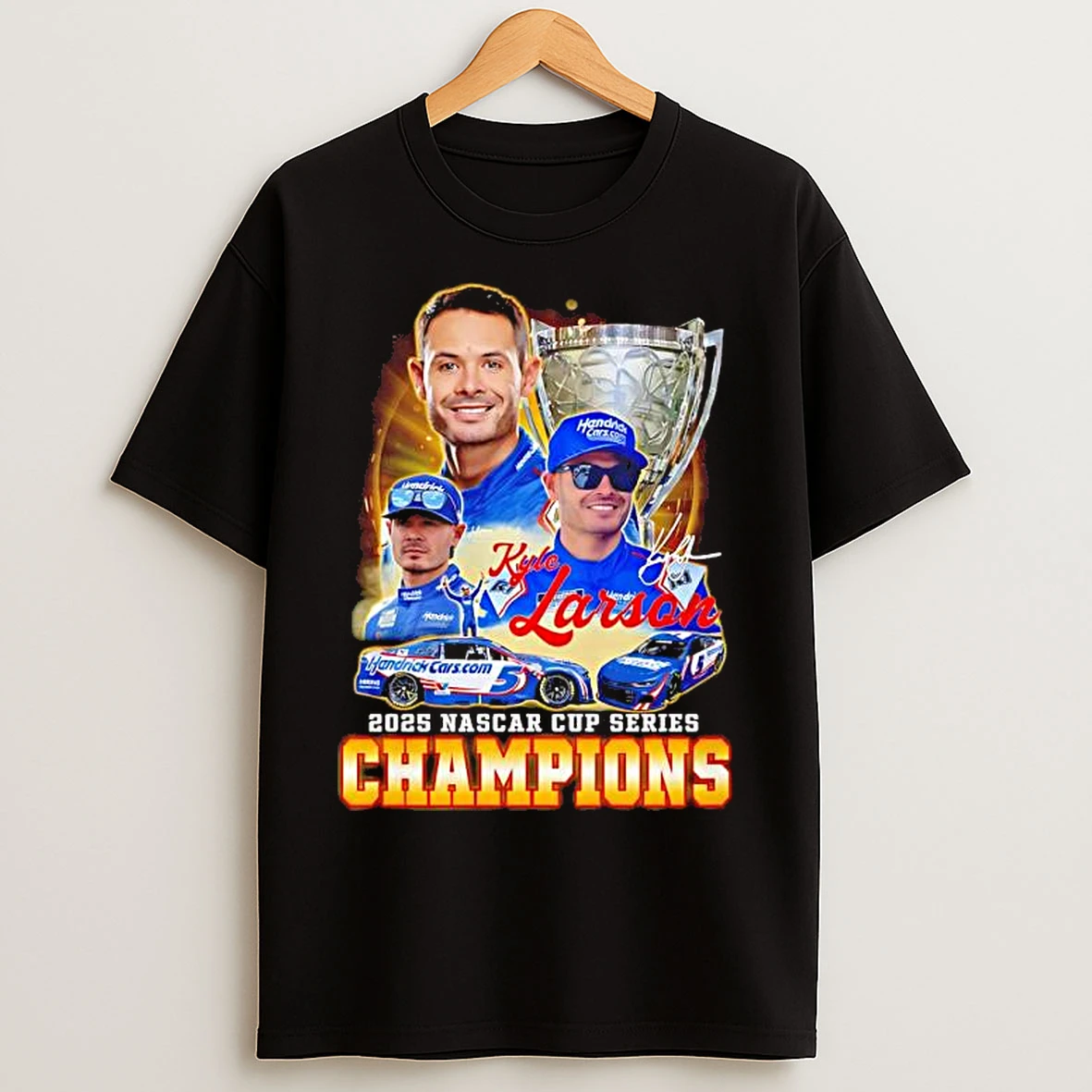 Kyle Larson 2025 Nascar Cup Series Champions Signature T Shirts