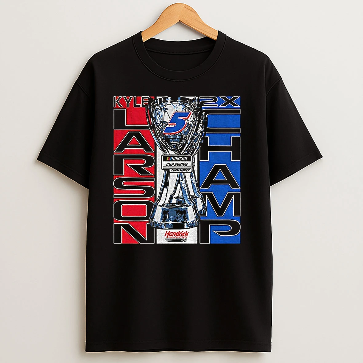 Kyle Larson Hendrick Motorsports Team Collection 2025 Nascar Cup Series Champion Car Signature T Shirts