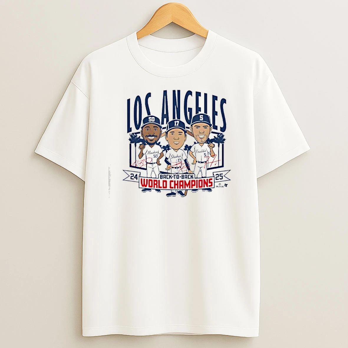 La Baseball Back To Back World Champs Caricatures T Shirts