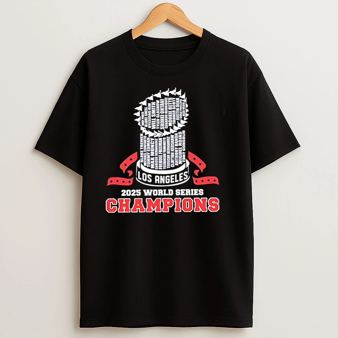 La Baseball Champions Player Name Trophy T Shirts