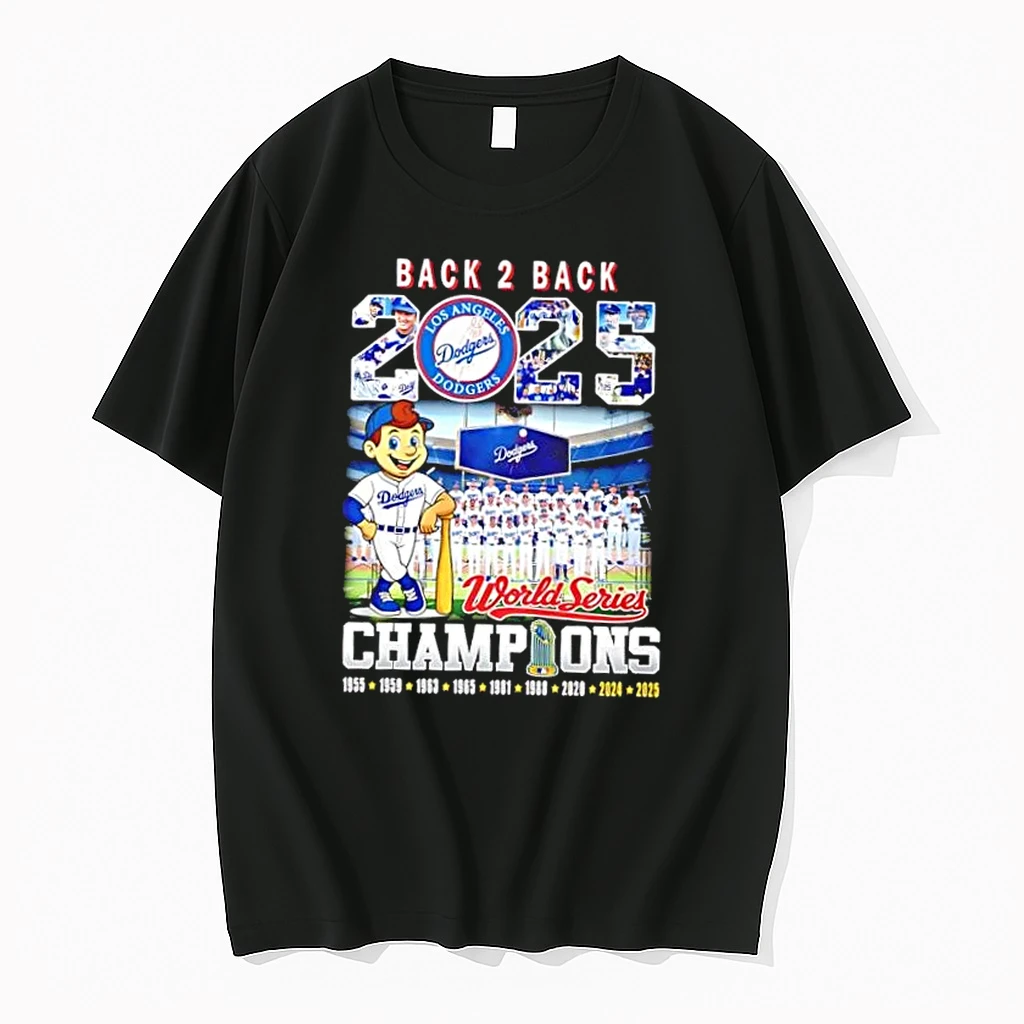 La Dodgers Back 2 Back 2025 World Series Champions 9 Time Mascot Shirts