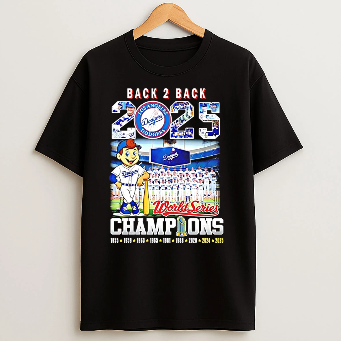 La Dodgers Back 2 Back 2025 World Series Champions 9 Time Mascot T Shirts