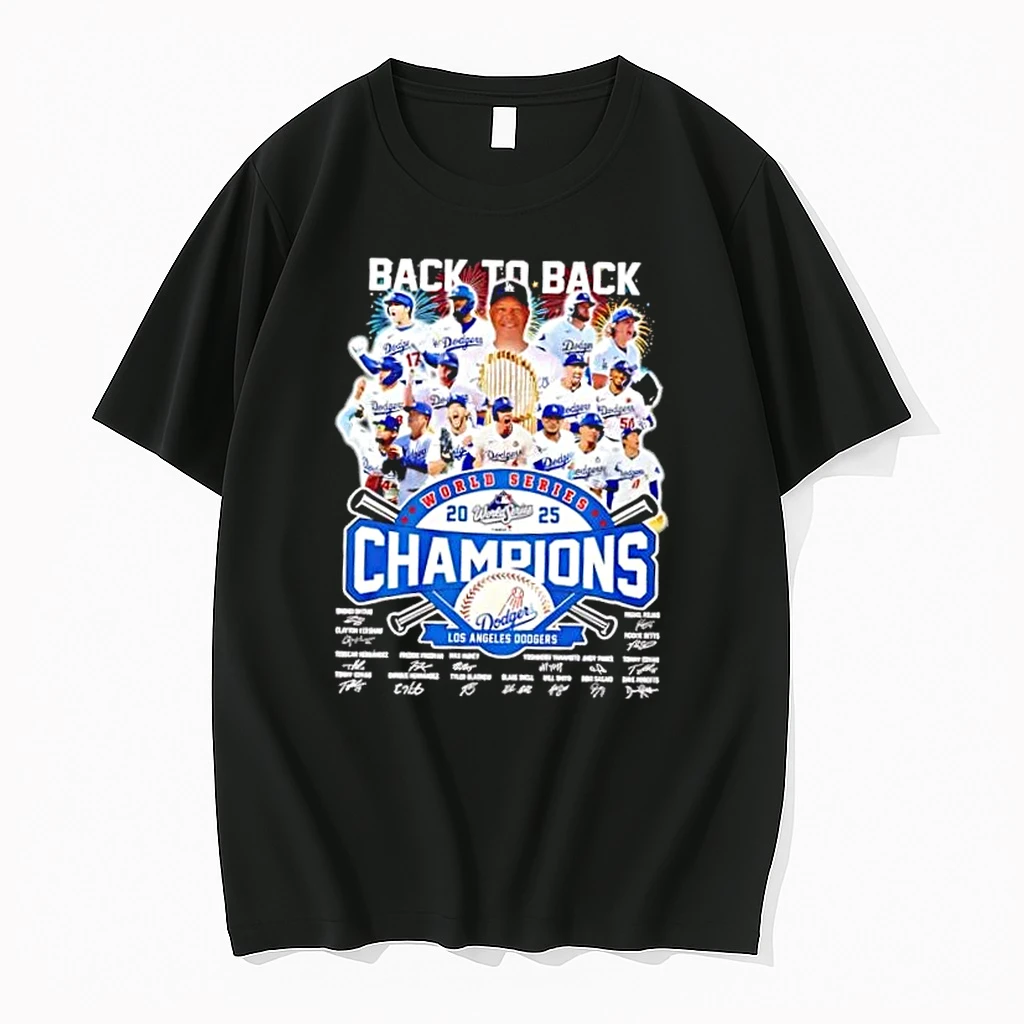 La Dodgers Back To Back World Series Champions 2025 All Team Signature Shirts