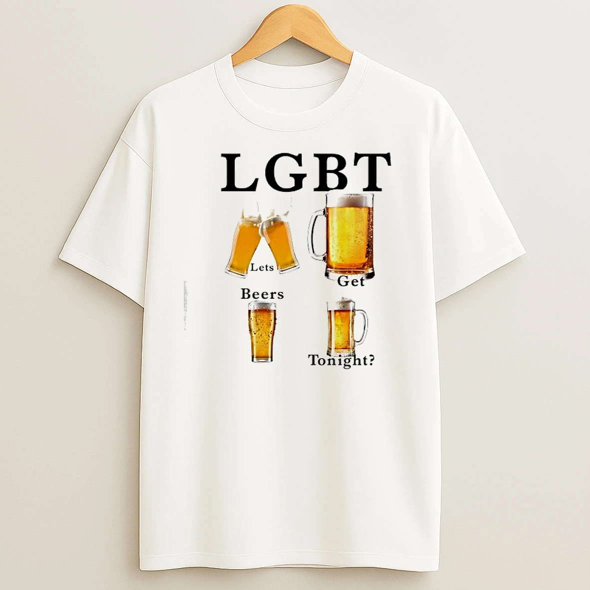 Lgbt Spells Lets Get Beers Tonight T Shirts