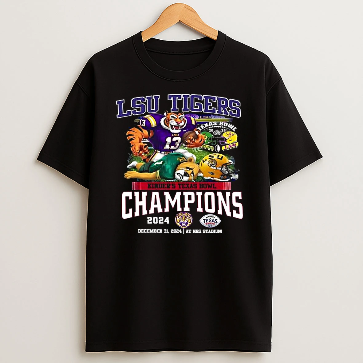Lsu Tigers Kinders Texas Bowl Champions 2024 At Nrg Stadium Shirts