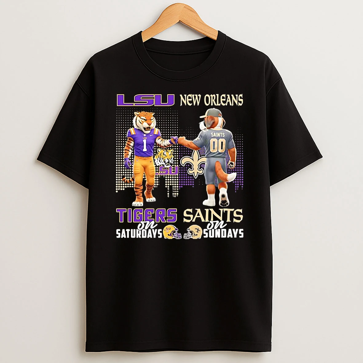 Lsu Tigers On Saturdays New Orleans Saints On Sundays Mascot Shirts
