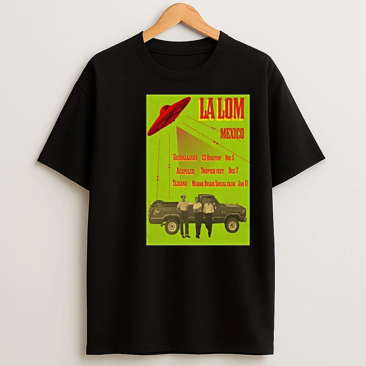 La Lom Mexico Tour 2025 Circle Black T Shirts