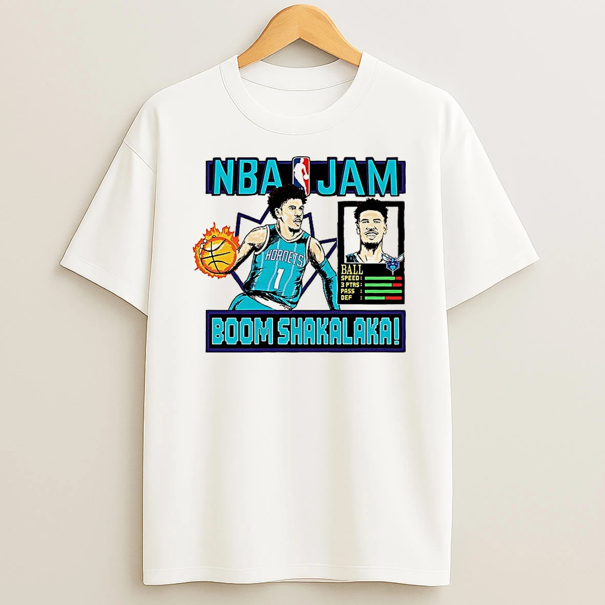 Lamelo Ball Charlotte Hornets Nba Jam Boom Shakalaka Shirts