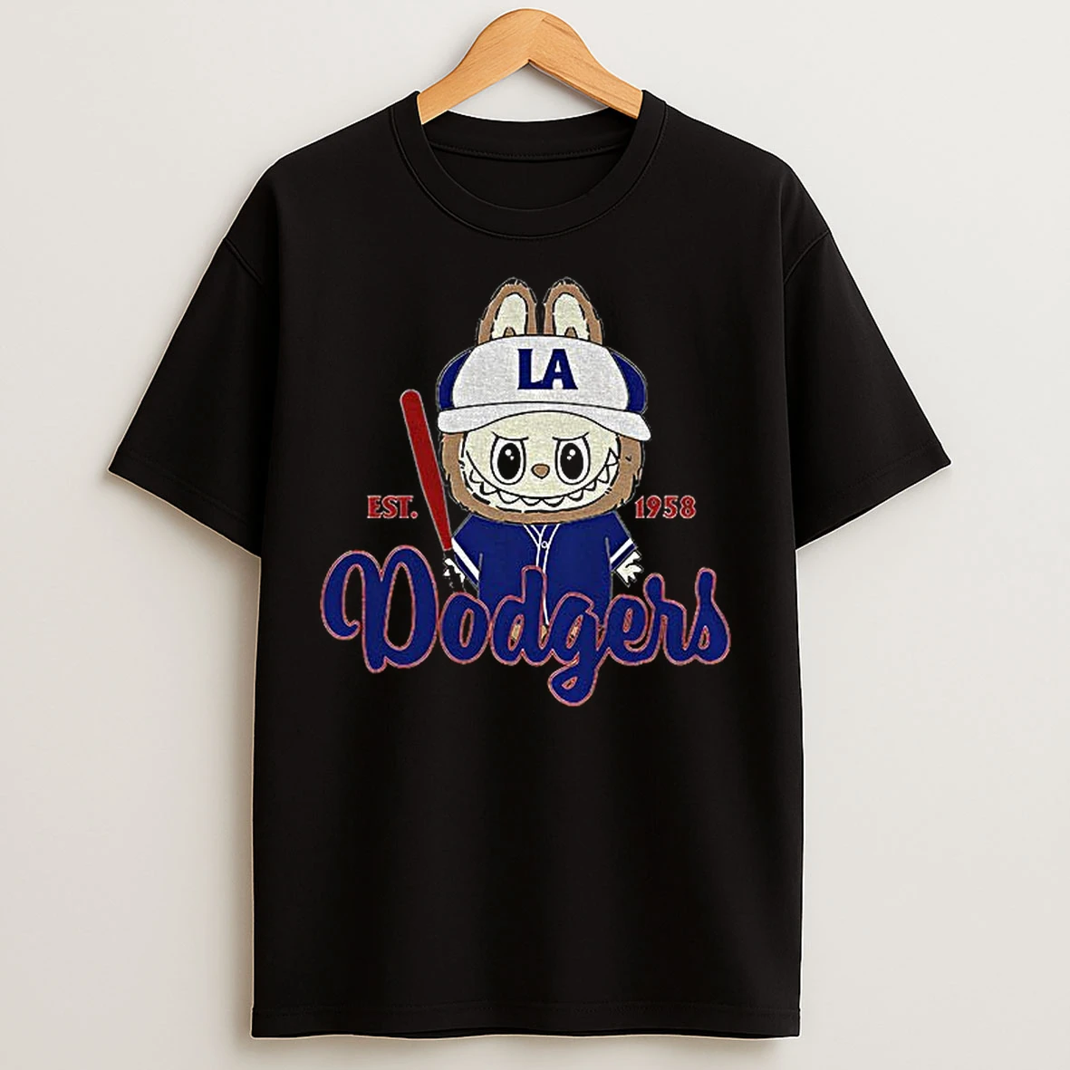 Labubu Los Angeles Dodgers Est 1958 Mlb Baseball World Series Game Day T Shirts